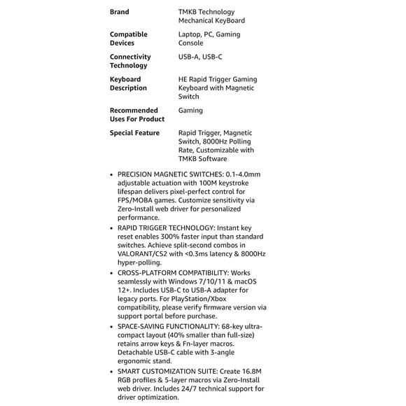 TMKB T68-C Gaming Keyboard - Picture 2 of 9